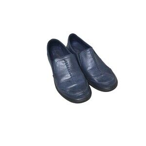 Easy Street Comfort Wove Women’s Leather Loafers Size 7.5 Navy Blue